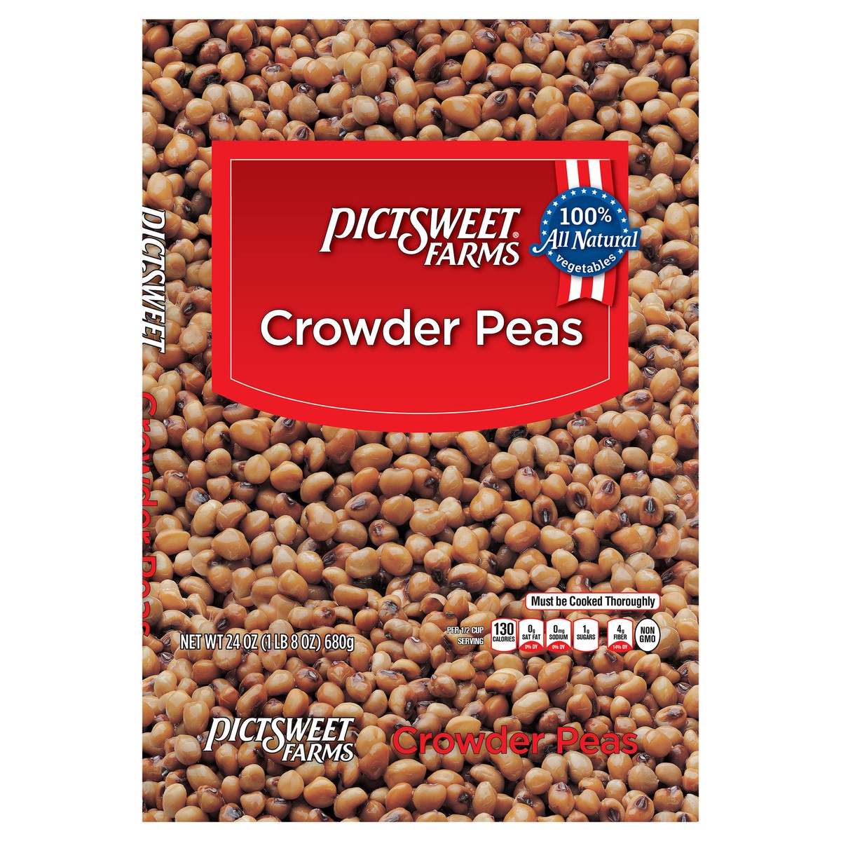 slide 1 of 3, PictSweet Crowder Peas, 24 oz