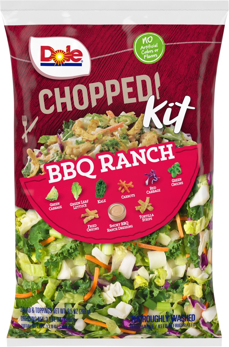 slide 6 of 7, Dole Bbq Ranch Chopped Salad Kit, 13 oz