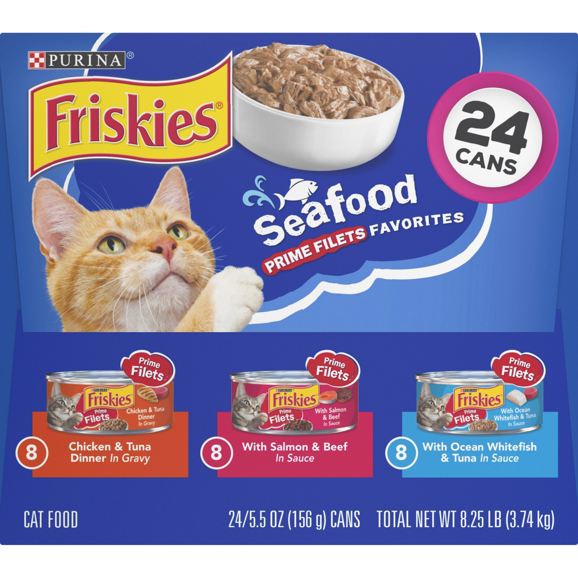 Friskies Prime Filets Seafood Favorites Variety Pack Wet Cat Food 24 ct Shipt
