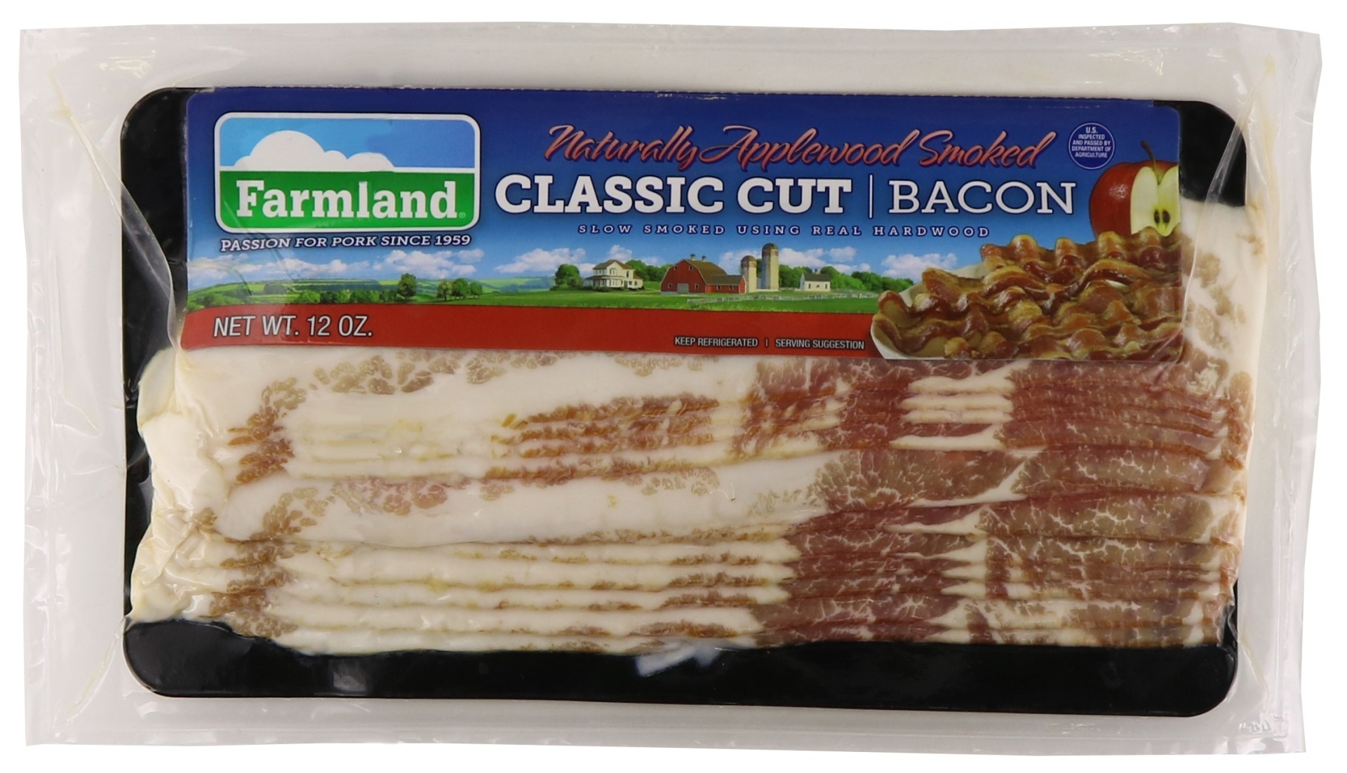 slide 1 of 1, Farmland Applewood Smoked Bacon, 12 oz