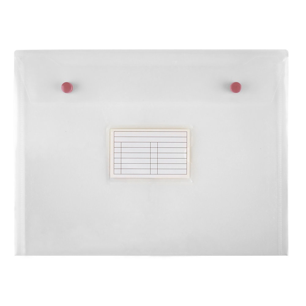 slide 1 of 1, Office Depot Transparent Snap Envelope, 8-1/2'' X 11'', Clear/Pink, 1 ct