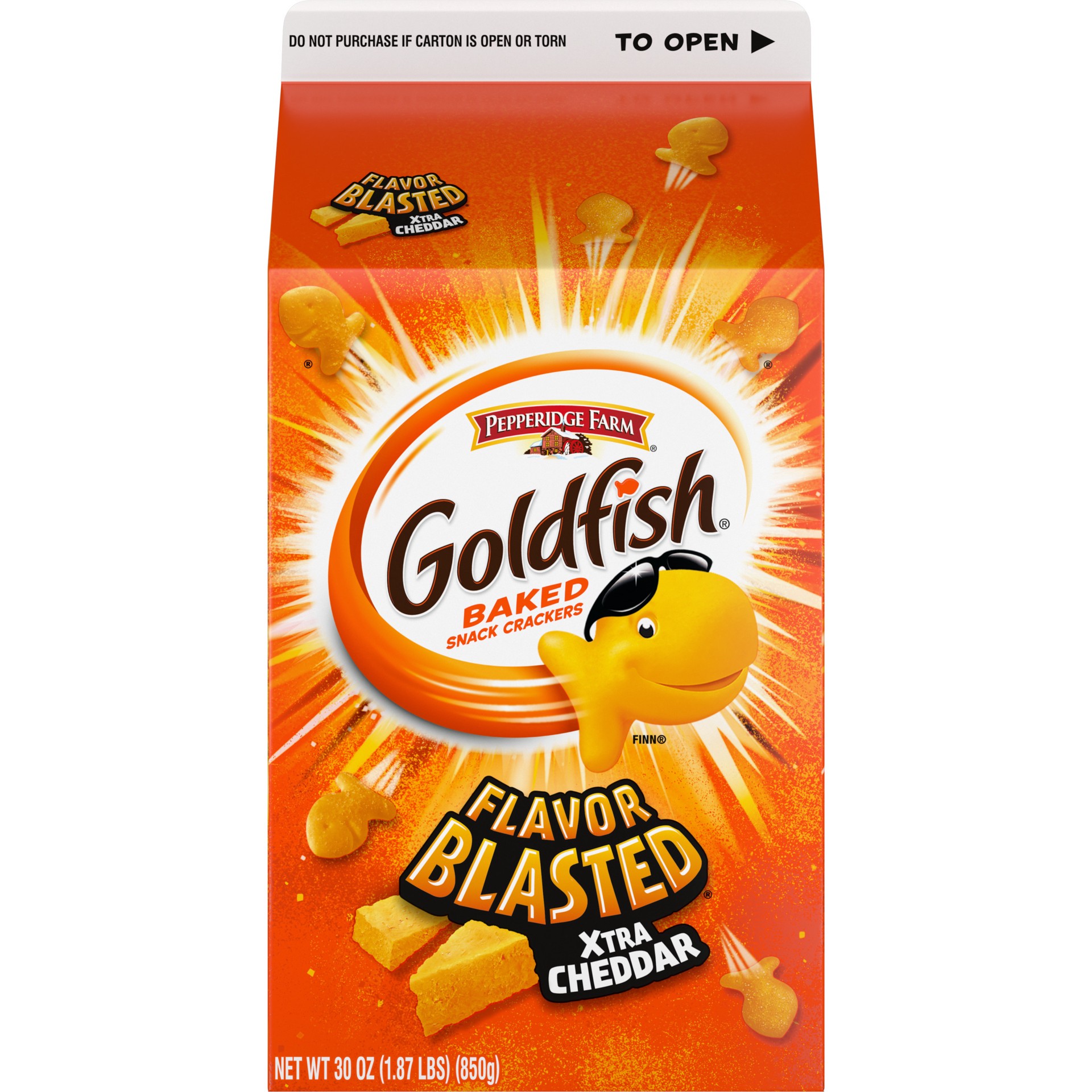 slide 4 of 5, Goldfish Flavor Blasted Xtra Cheddar Baked Snack Crackers - 30oz, 30 oz