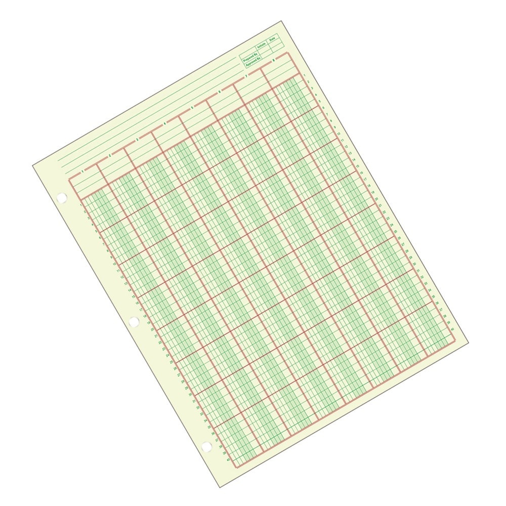 slide 1 of 4, Adams Analysis 8 Column, Pad - Green, 50 ct; 8 1/2 in x 11 in