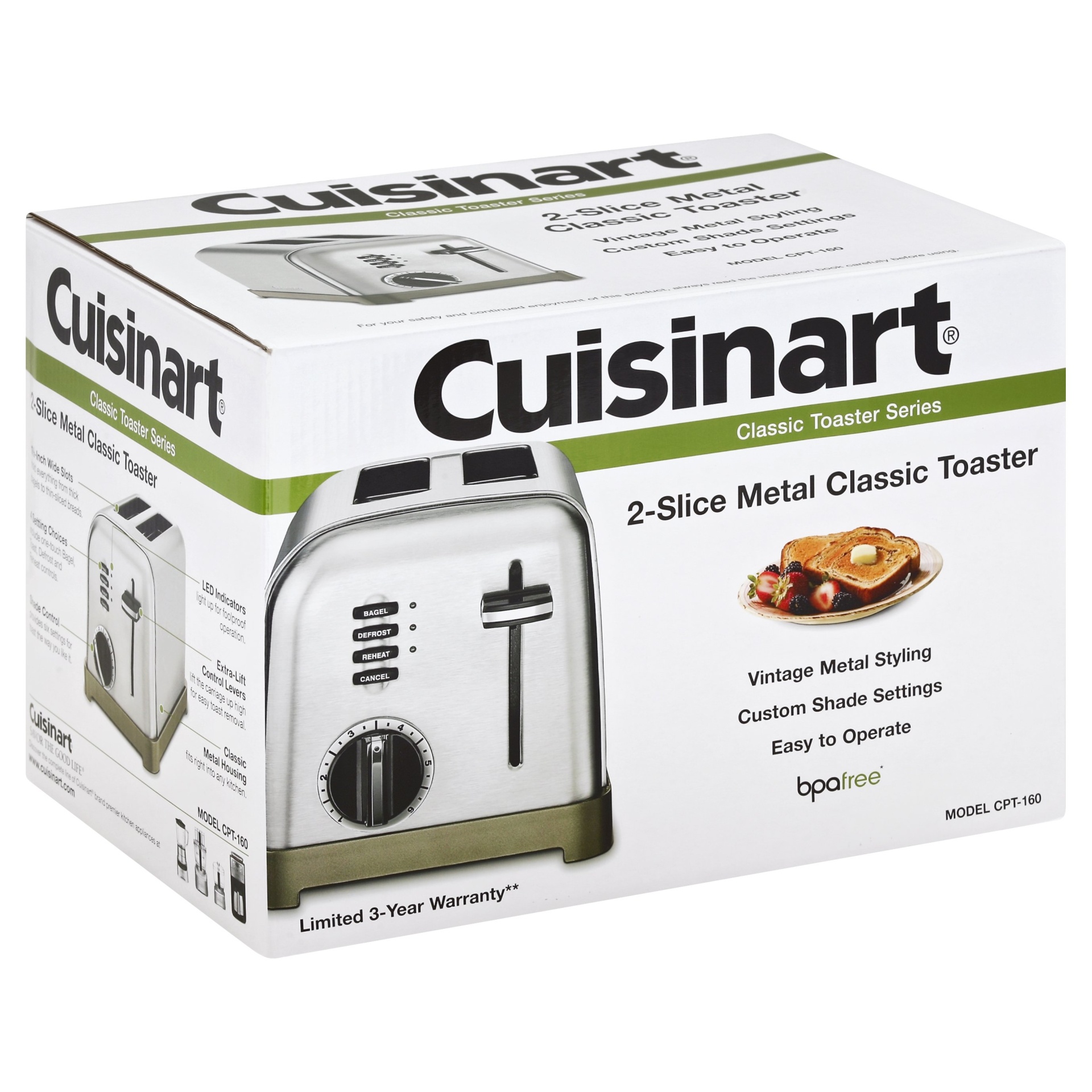 slide 1 of 2, Cuisinart Metal Classic 2-Slice Toaster - Silver, 1 ct