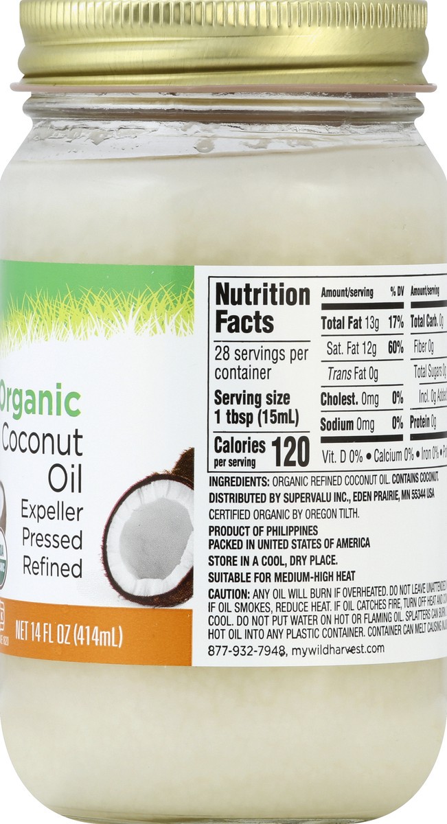 slide 3 of 7, Wild Harvest Organic Coconut Oil, 14 fl oz