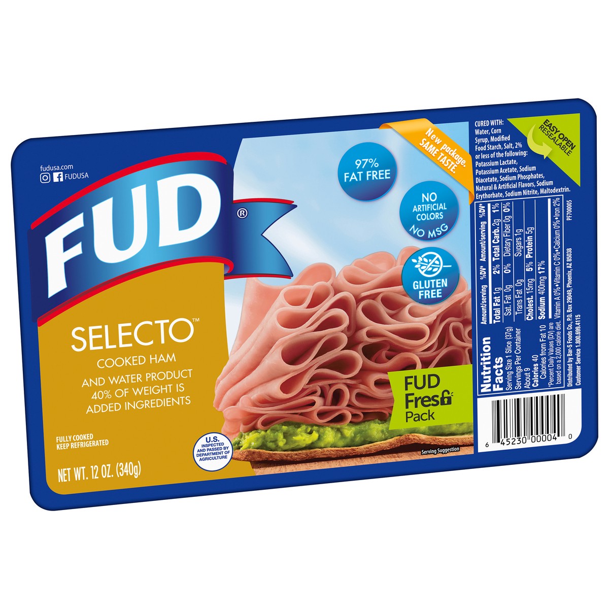 slide 2 of 9, FUD Selecto Cooked Ham 12 oz, 12 oz