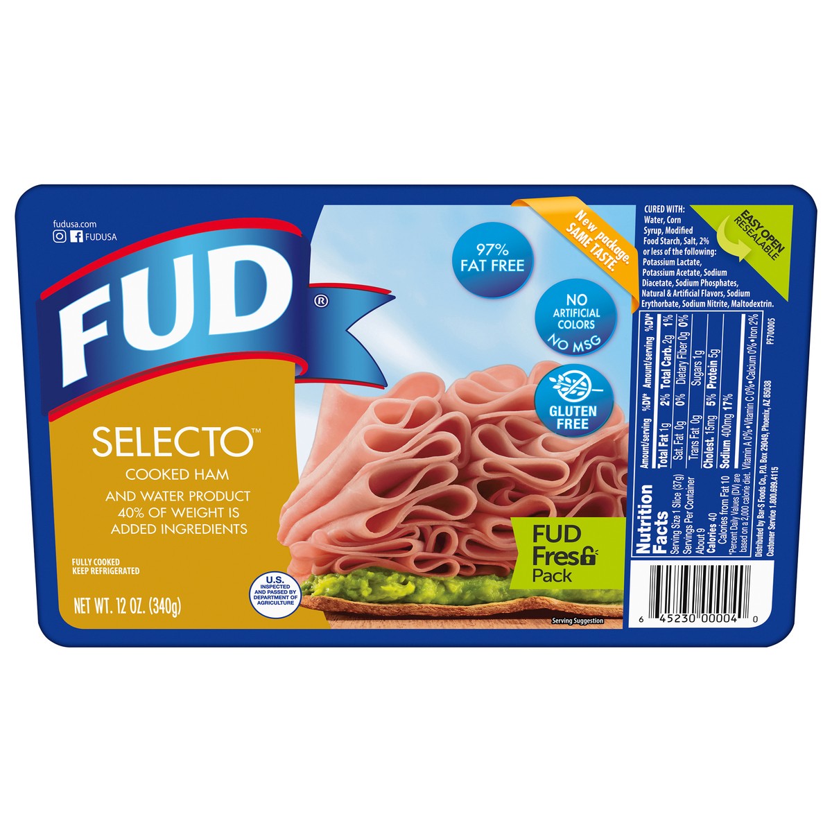 slide 1 of 9, FUD Selecto Cooked Ham 12 oz, 12 oz