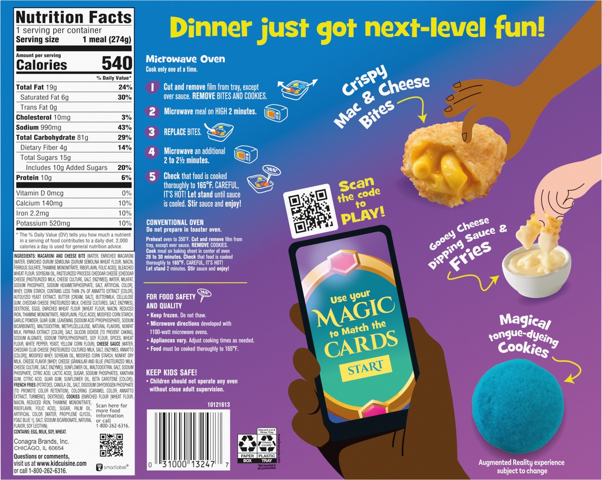 slide 8 of 9, Kid Cuisine Level Up Mac & Cheese Bites, Frozen Meal, 9.7 oz., 9.7 oz