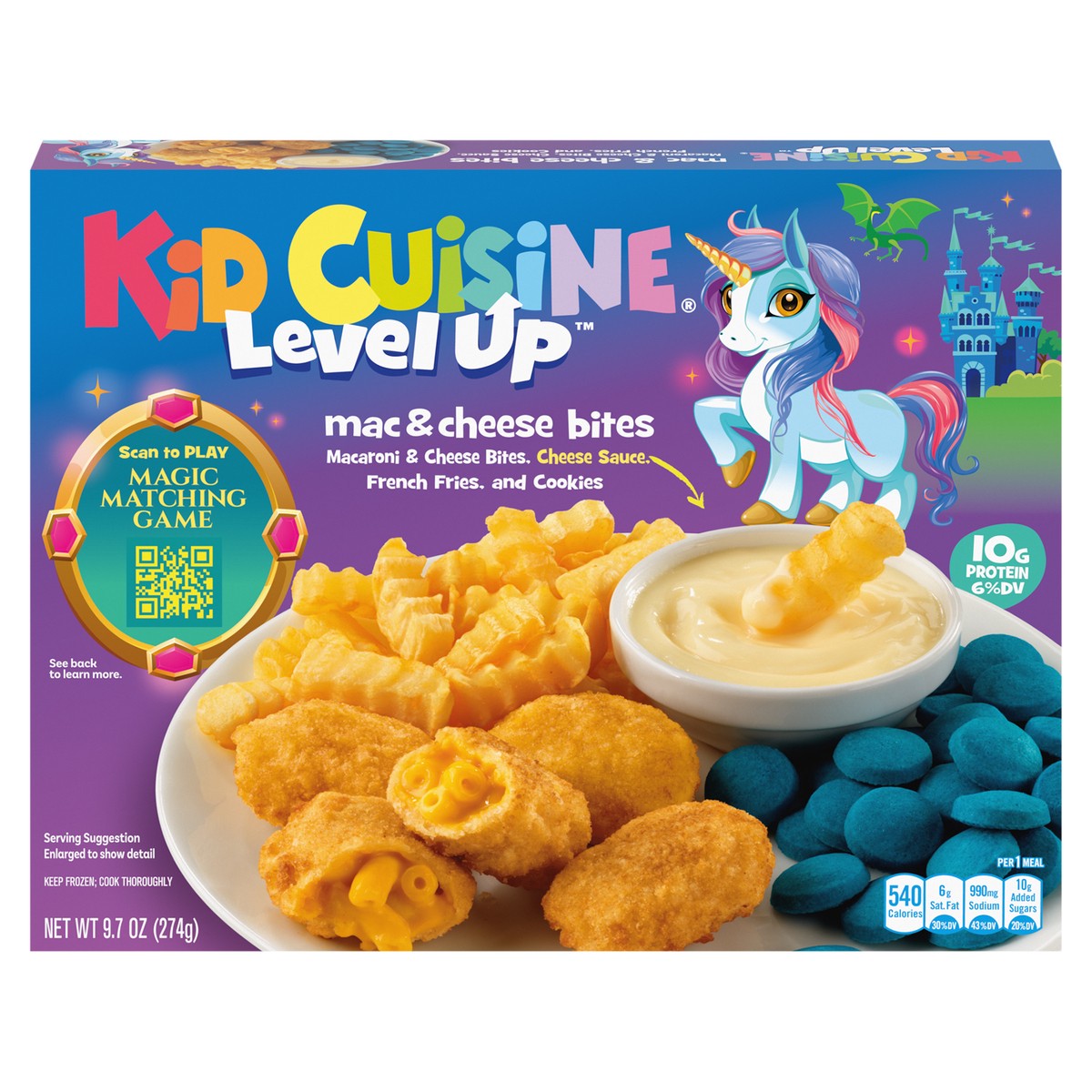 slide 1 of 9, Kid Cuisine Level Up Mac & Cheese Bites, Frozen Meal, 9.7 oz., 9.7 oz