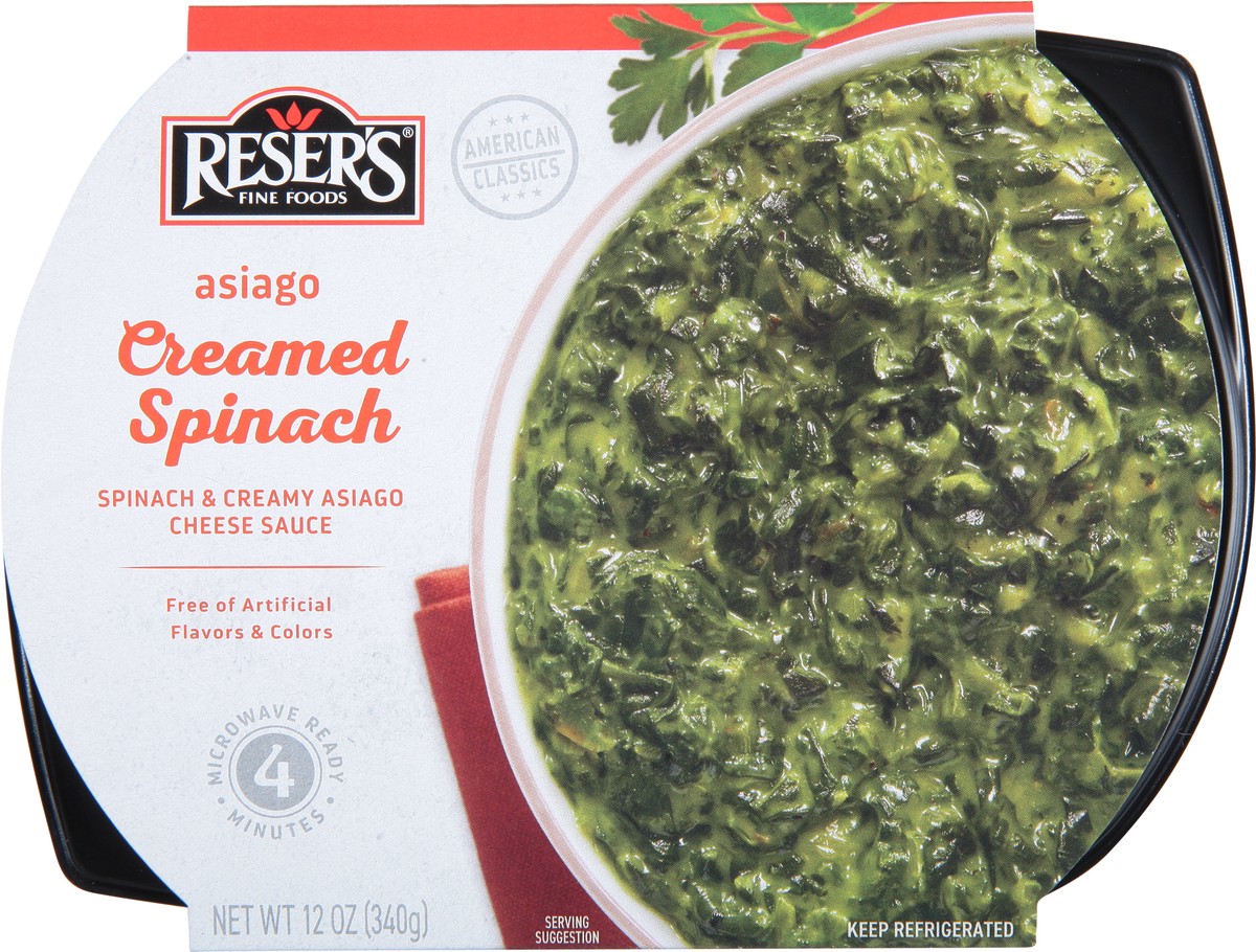 slide 4 of 7, American Classic Reser's Creamed Asiago Spinach, 12 oz