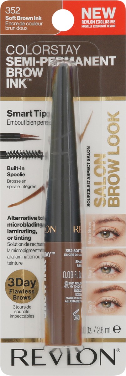 slide 6 of 12, ColorStay Semi-Permanent Soft Brown Ink 352 Brow Ink 0.09 fl oz, 0.05 oz