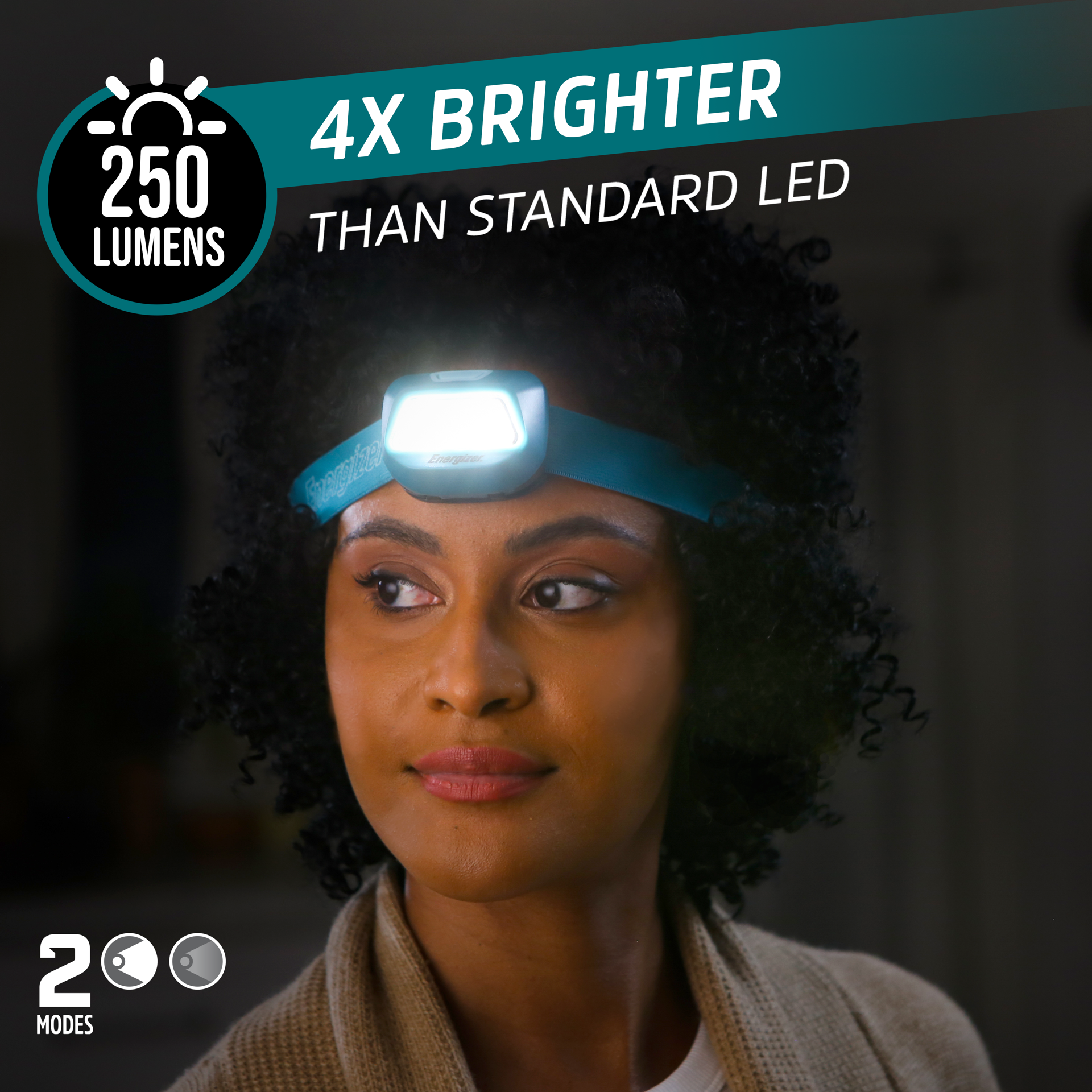 slide 2 of 6, Energizer HDL10 LED Headlamp, 250 Lumen, IPX4 Water Resistant, Adjustable Headlamp With Shatterproof Lens, Great Hands-Free Light, Batteries Included, 1 ct