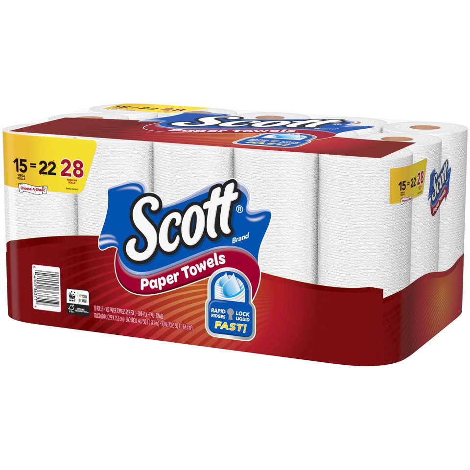 slide 10 of 10, Scott Choose-a-sheet Paper Towels, 15 ct