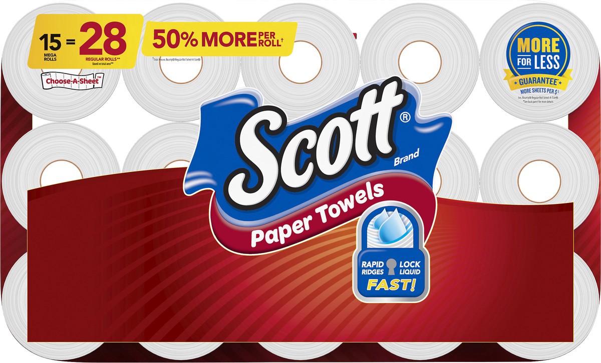 slide 7 of 10, Scott Choose-a-sheet Paper Towels, 15 ct