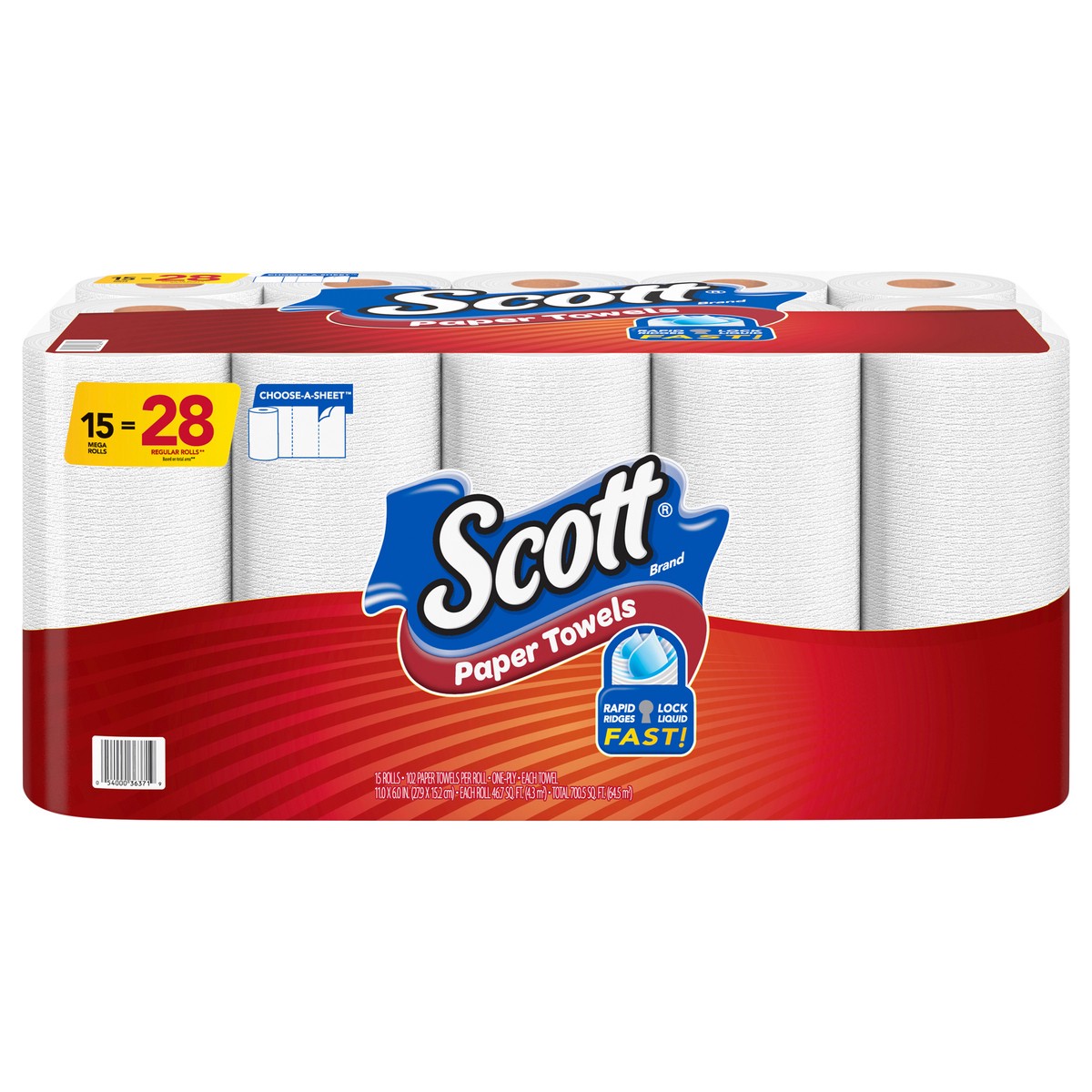 slide 1 of 10, Scott Choose-a-sheet Paper Towels, 15 ct