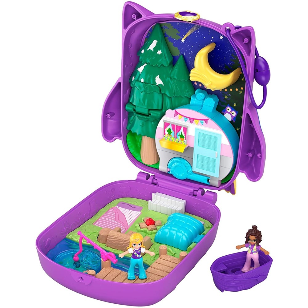 slide 1 of 1, Polly Pocket Pocket World Owlnite Campsite Compact Play Set, 1 ct