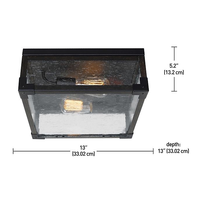 slide 5 of 5, Globe Electric Williamsburg 2-Light Flush Mount Ceiling Fixture - Dark Bronze with Glass Panes, 1 ct