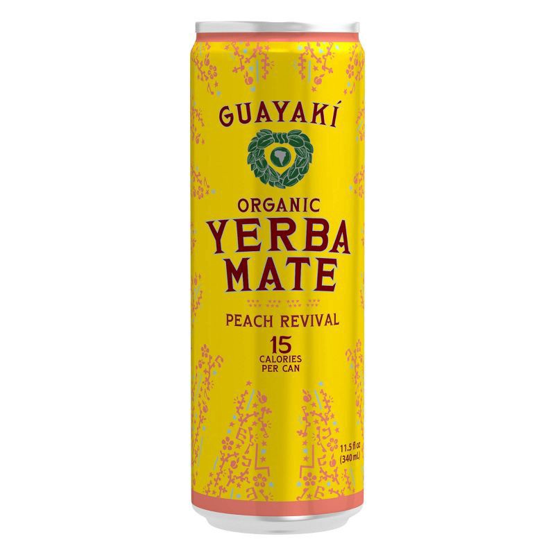 slide 1 of 6, Guayaki Yerba Mate Peach Revival- 11.5 fl oz, 11.5 oz