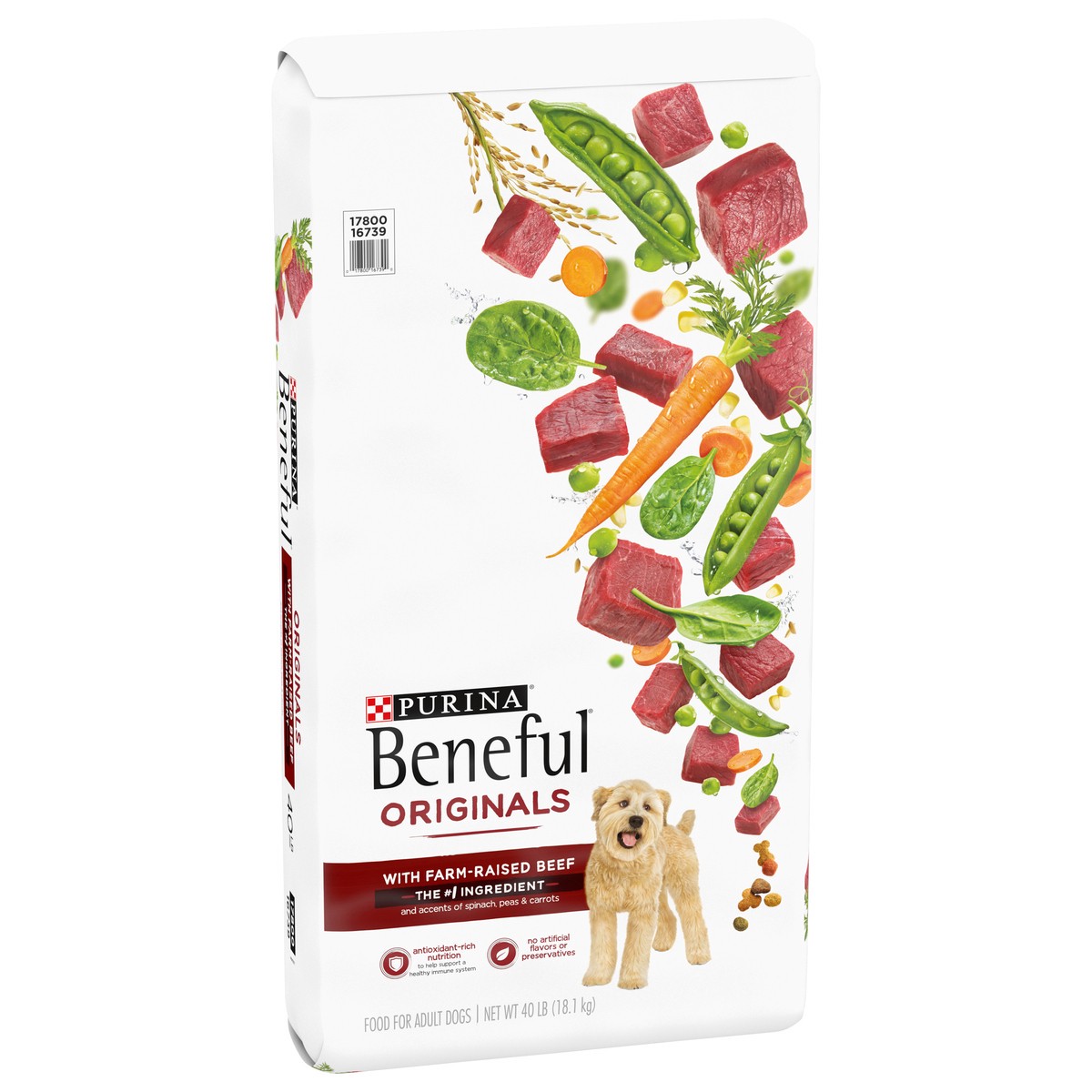 slide 9 of 9, Beneful Purina Beneful Originals With Farm-Raised Beef, Real Meat Dog Food, 40 lb