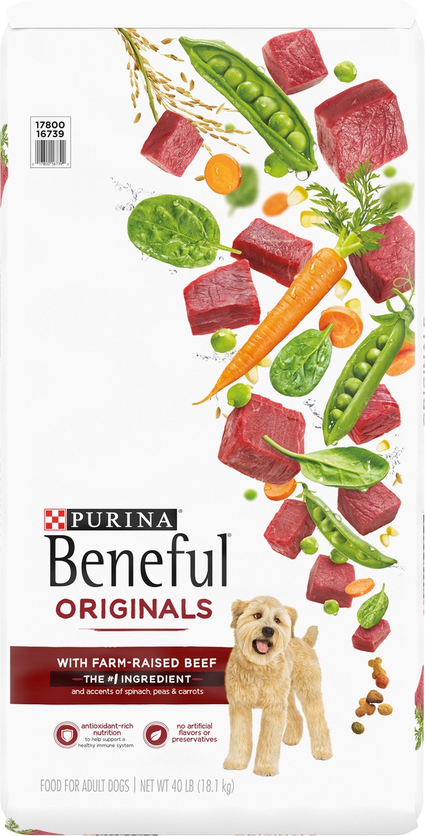 slide 6 of 9, Beneful Purina Beneful Originals With Farm-Raised Beef, Real Meat Dog Food, 40 lb