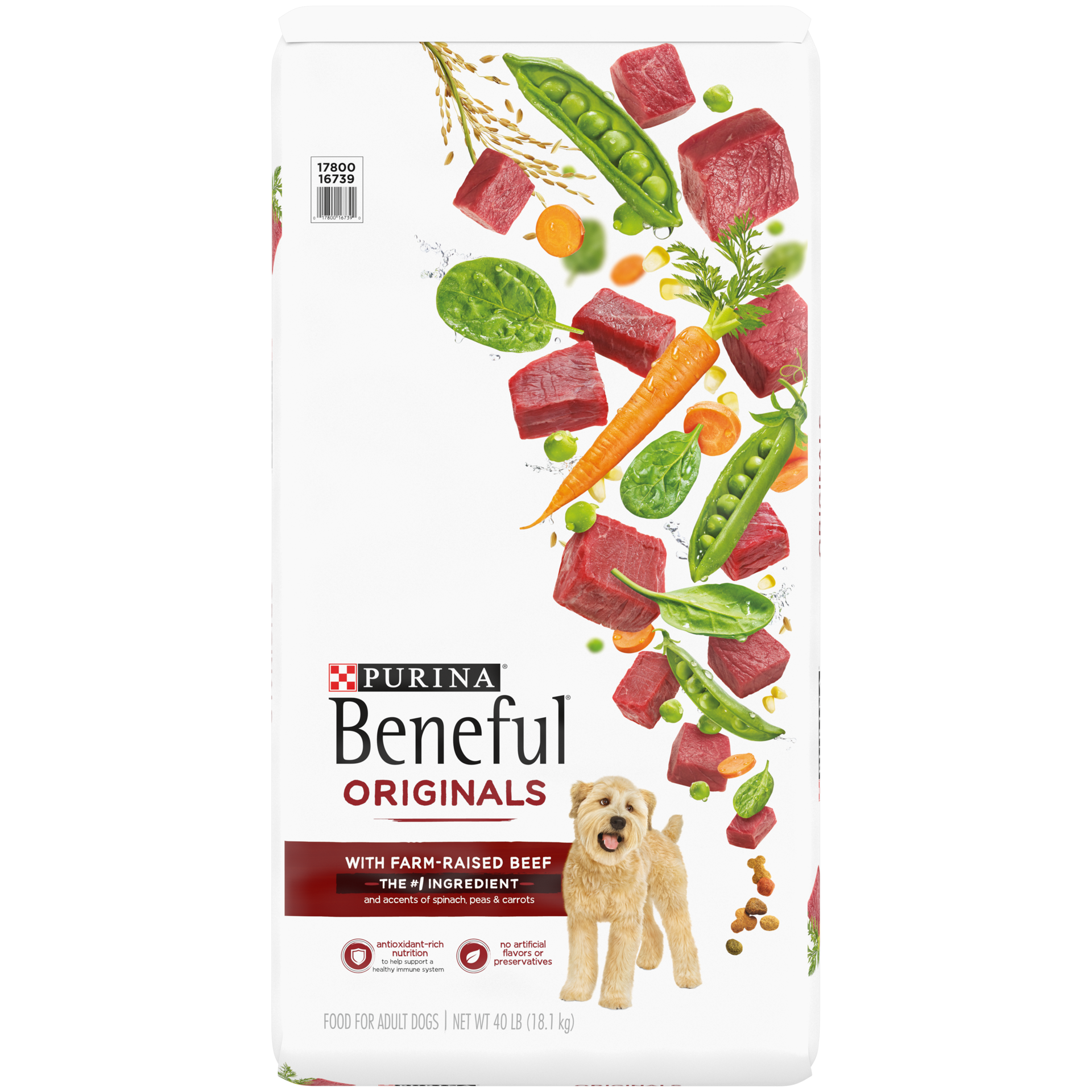 slide 1 of 9, Beneful Purina Beneful Originals With Farm-Raised Beef, Real Meat Dog Food, 40 lb