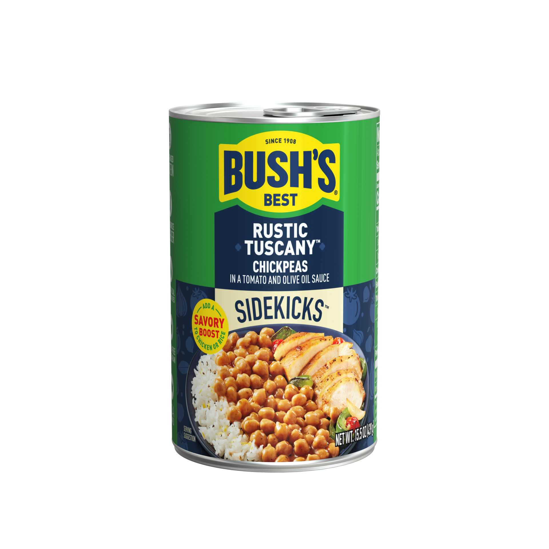 slide 3 of 5, Bush's Best Bush's Sidekicks Rustic Tuscany Chickpeas 15.5 oz, 15.5 oz