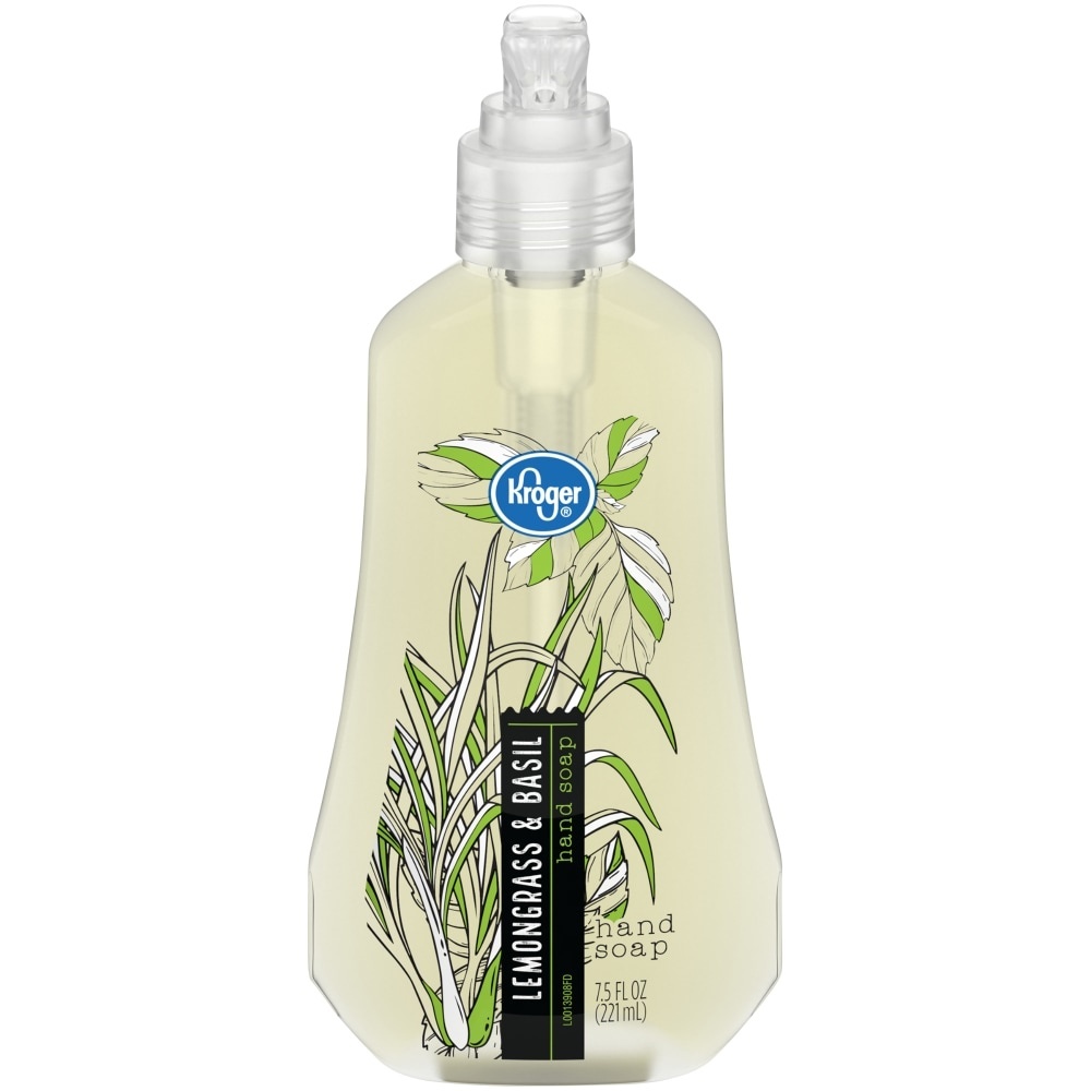 slide 1 of 1, Kroger Lemongrass & Basil Liquid Hand Soap, 7.5 fl oz