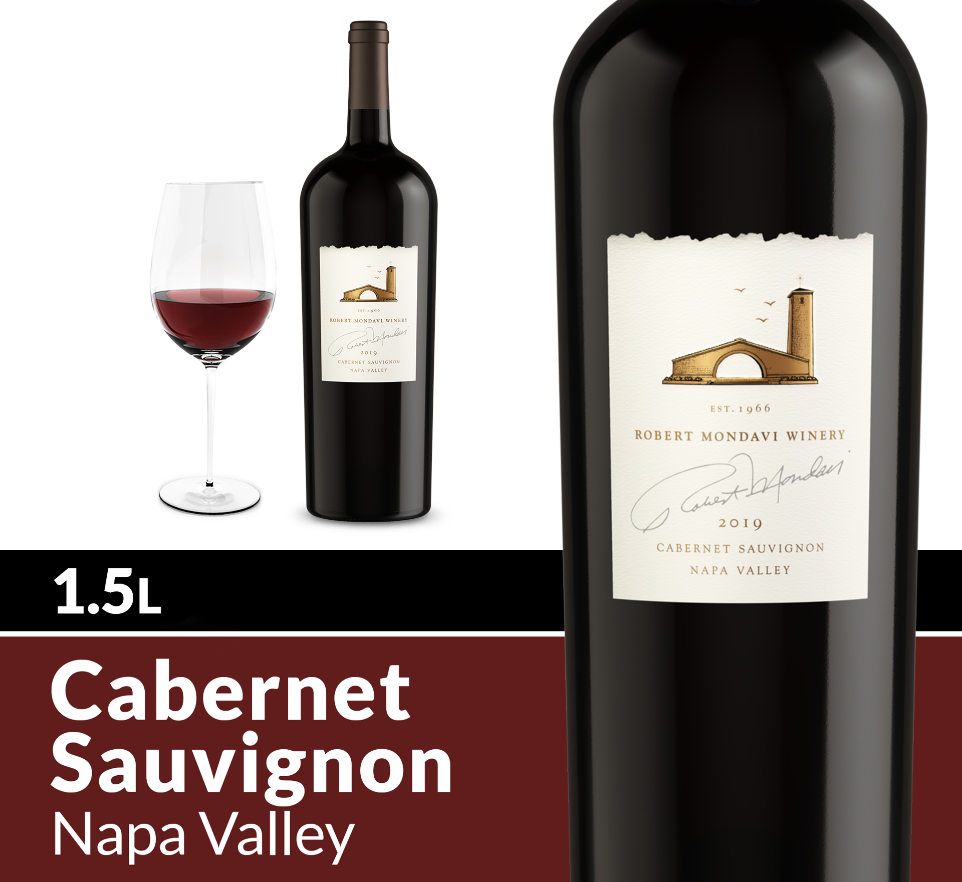 slide 2 of 6, Robert Mondavi Winery Napa Valley Cabernet Sauvignon Red Wine, 1.5 L Bottle, 50.72 fl oz