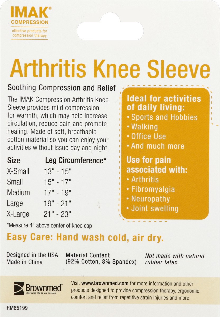 slide 4 of 6, IMAK Large Arthritis Knee Sleeve 1 ea, 1 ct