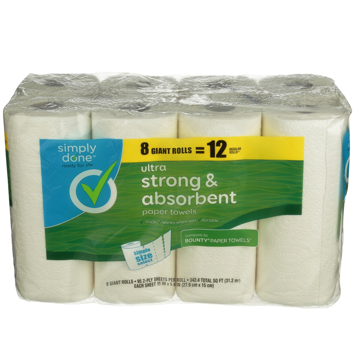 slide 1 of 1, Simply Done Ultra Giant Paper Towels, 8 ct