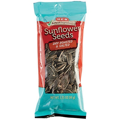 slide 1 of 1, H-E-B Dry Roasted & Salted Sunflower Seeds, 1.75 oz