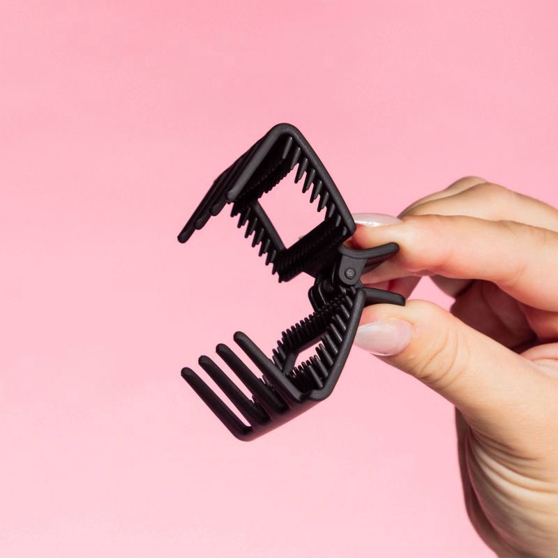 slide 8 of 8, Gimme Beauty Square Extra Grip Claw Clip - 2pc - Black, 2 ct