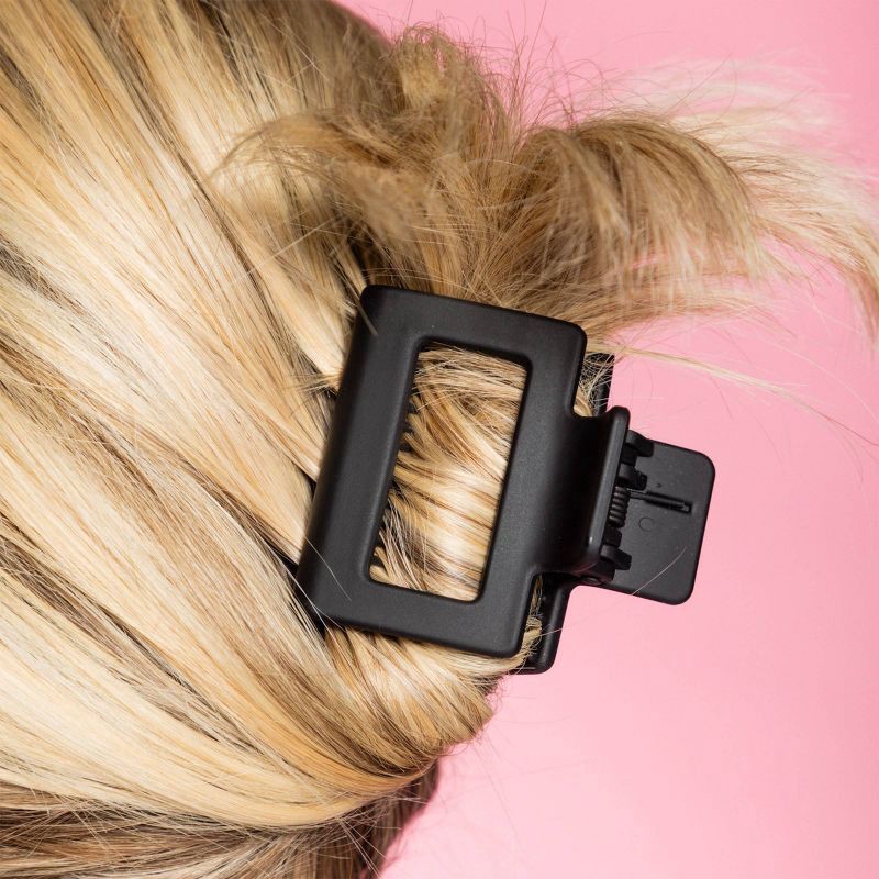 slide 5 of 8, Gimme Beauty Square Extra Grip Claw Clip - 2pc - Black, 2 ct