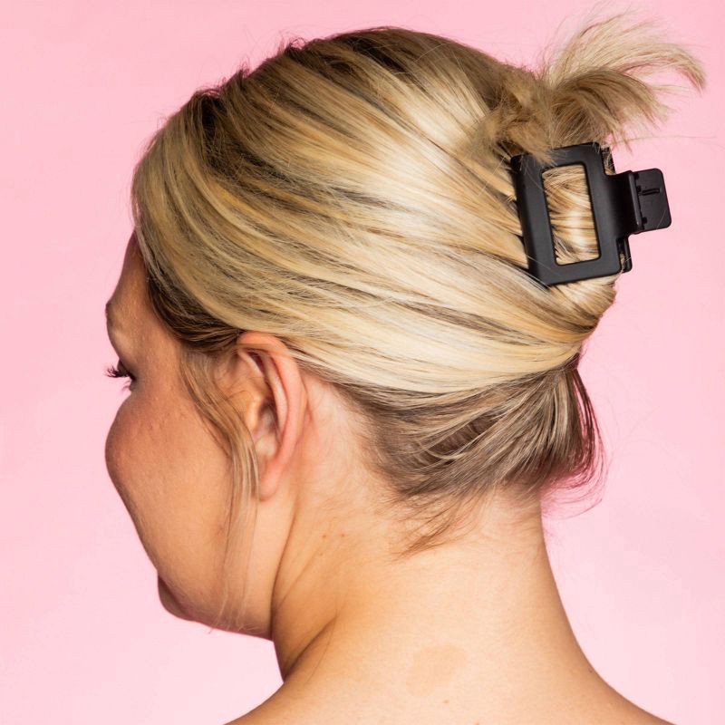 slide 4 of 8, Gimme Beauty Square Extra Grip Claw Clip - 2pc - Black, 2 ct
