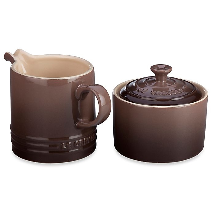 slide 1 of 1, Le Creuset Cream and Sugar Set - Truffle, 2 ct