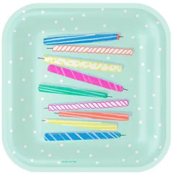 Hallmark Paper Dessert Plates (Birthday Candles)