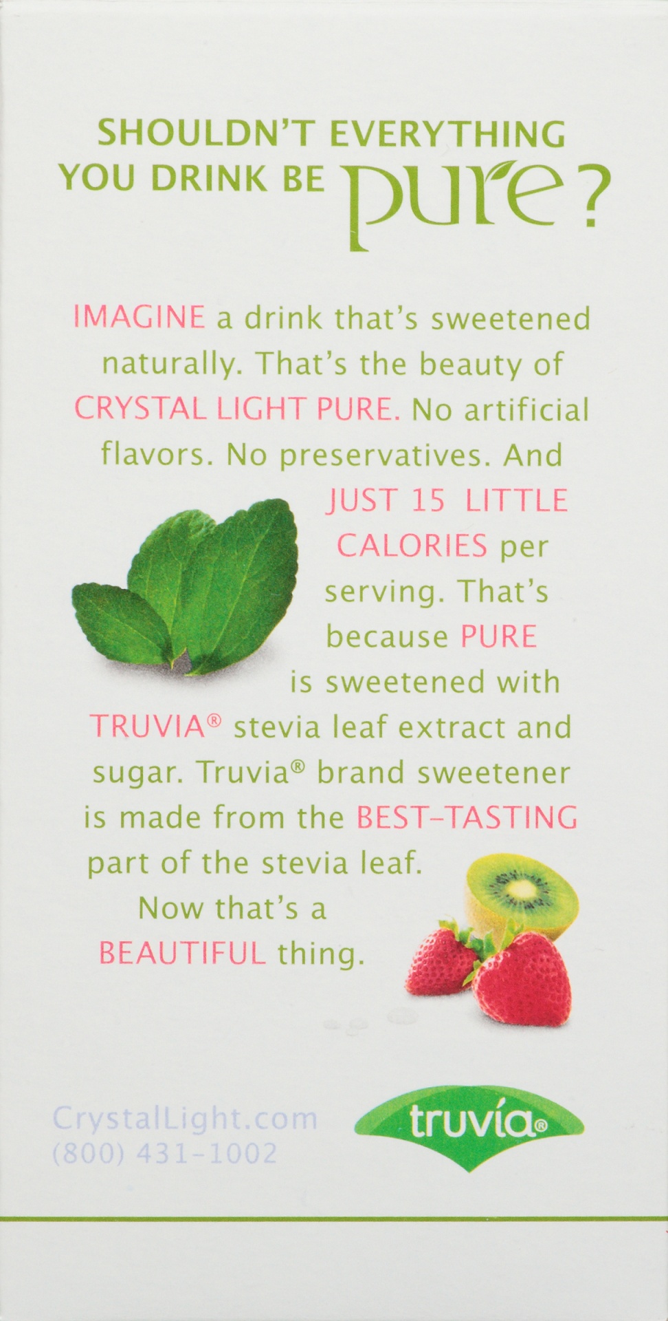 slide 4 of 6, Crystal Light Pure Fitness On the Go Strawberry Kiwi Naturally Sweetened Drink Mix, 7 ct
