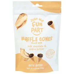 Just the Fun Part Milk Chocolate & Cookie Butter Waffle Cones Bite-Sized 4.23 oz