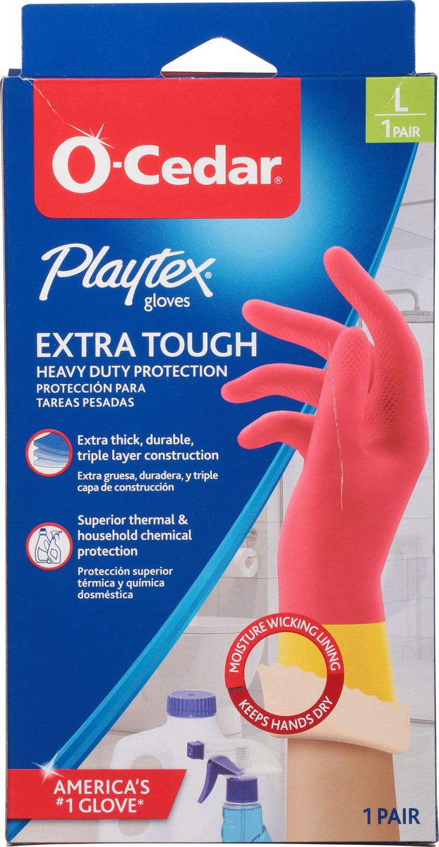 slide 6 of 9, O-Cedar Extra Tough Gloves L 1 ea, 1 ct