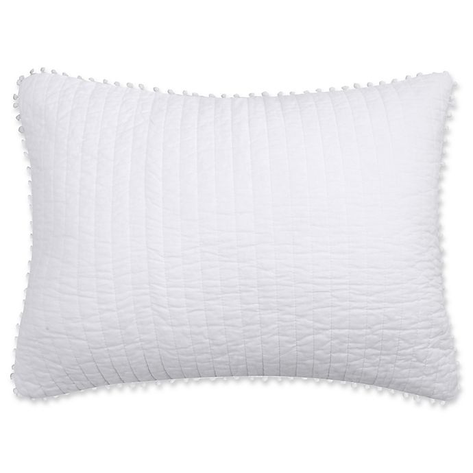 slide 1 of 1, Levtex Home Pom Pom Standard Pillow Sham - White, 1 ct