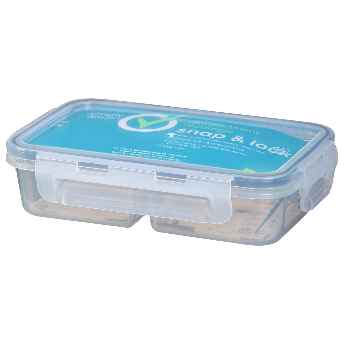 slide 6 of 9, Simply Done Snap & Lock Compartment Rectangle Container & Lid 1 ea, 1 ct