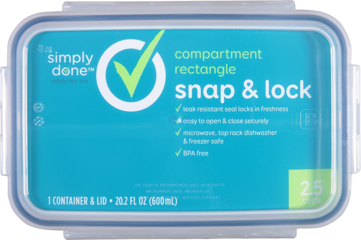 slide 7 of 9, Simply Done Snap & Lock Compartment Rectangle Container & Lid 1 ea, 1 ct