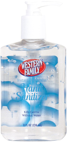 slide 1 of 1, Western Family Hand Sanitizer Pump, 8 oz