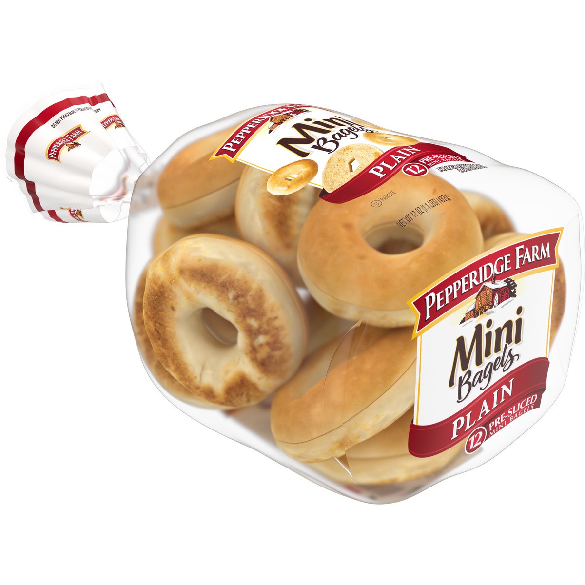 slide 5 of 9, Pepperidge Farm Mini Bagels, Plain, 12 Count Bag, 17 oz