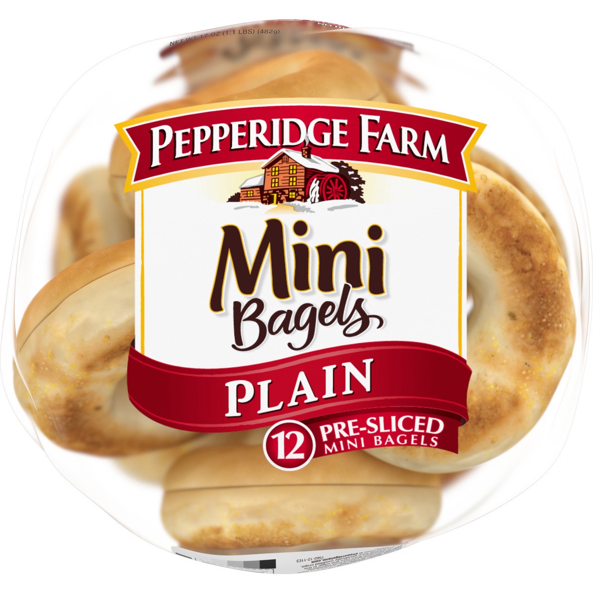 slide 9 of 9, Pepperidge Farm Mini Bagels, Plain, 12 Count Bag, 17 oz