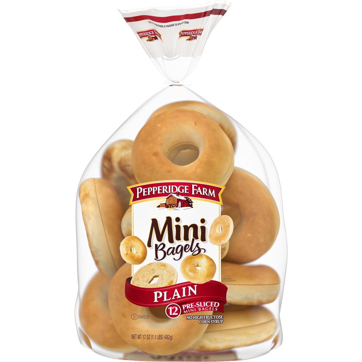 slide 7 of 9, Pepperidge Farm Mini Bagels, Plain, 12 Count Bag, 17 oz