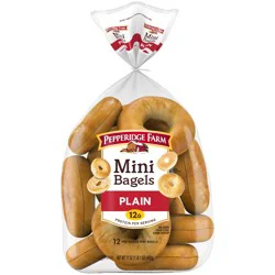 Pepperidge Farm Mini Plain Bagels, 12 Count Bag