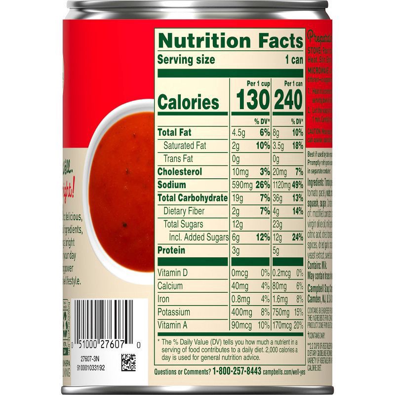 slide 4 of 7, Campbell's Well Yes! Lightly Salted Tomato Basil Bisque, 16.3 oz