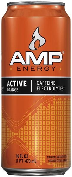 slide 1 of 1, AMP Energy Drink Active Orange, 16 oz