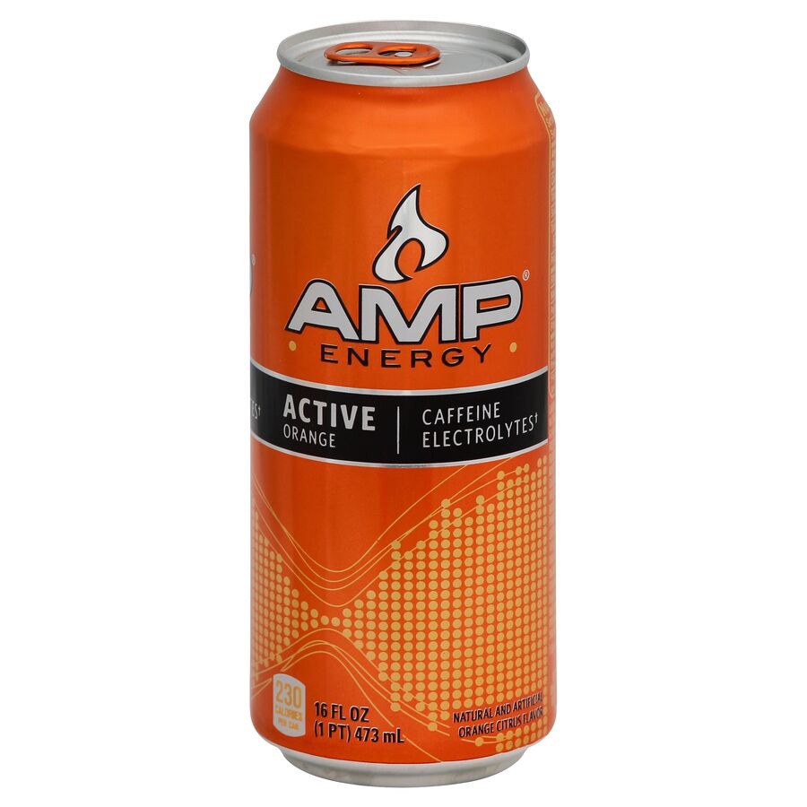 slide 1 of 1, AMP Energy Active Orange 16 Fluid Ounce Can - 16 oz, 16 oz